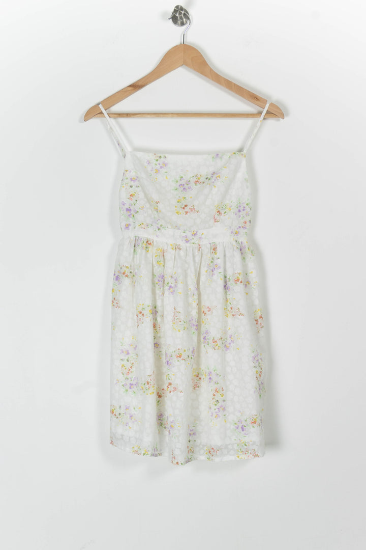Robe Fleurie Blanche - Taille S/36 de la marque American Vintage | PARAD97974 - Vendu par Paradigme - Image 2