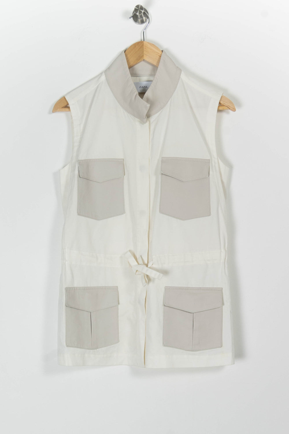Veste Sans Manches Blanche et Beige - Taille M/38 de la marque ZAPA | PARAD97975 - Vendu par Paradigme - Image 2