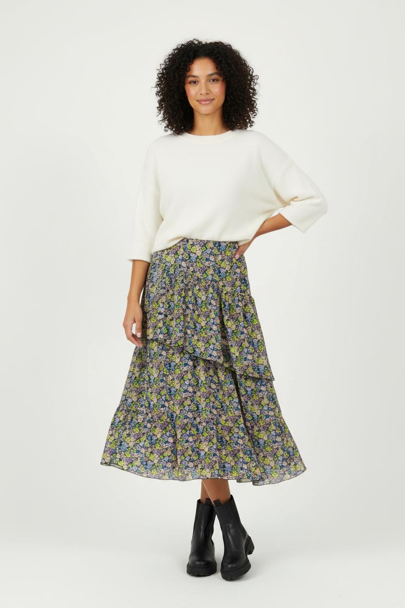 Jupe Longue Verte et Bleue - Taille S/36 de la marque Maje | PARAD97992 - Vendu par Paradigme - Image 1