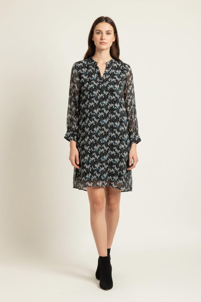 Robe Imprimée Noire et Grise - Taille L/40 de la marque La Fée Maraboutée | PARAD98009 - Vendu par Paradigme - Image 1