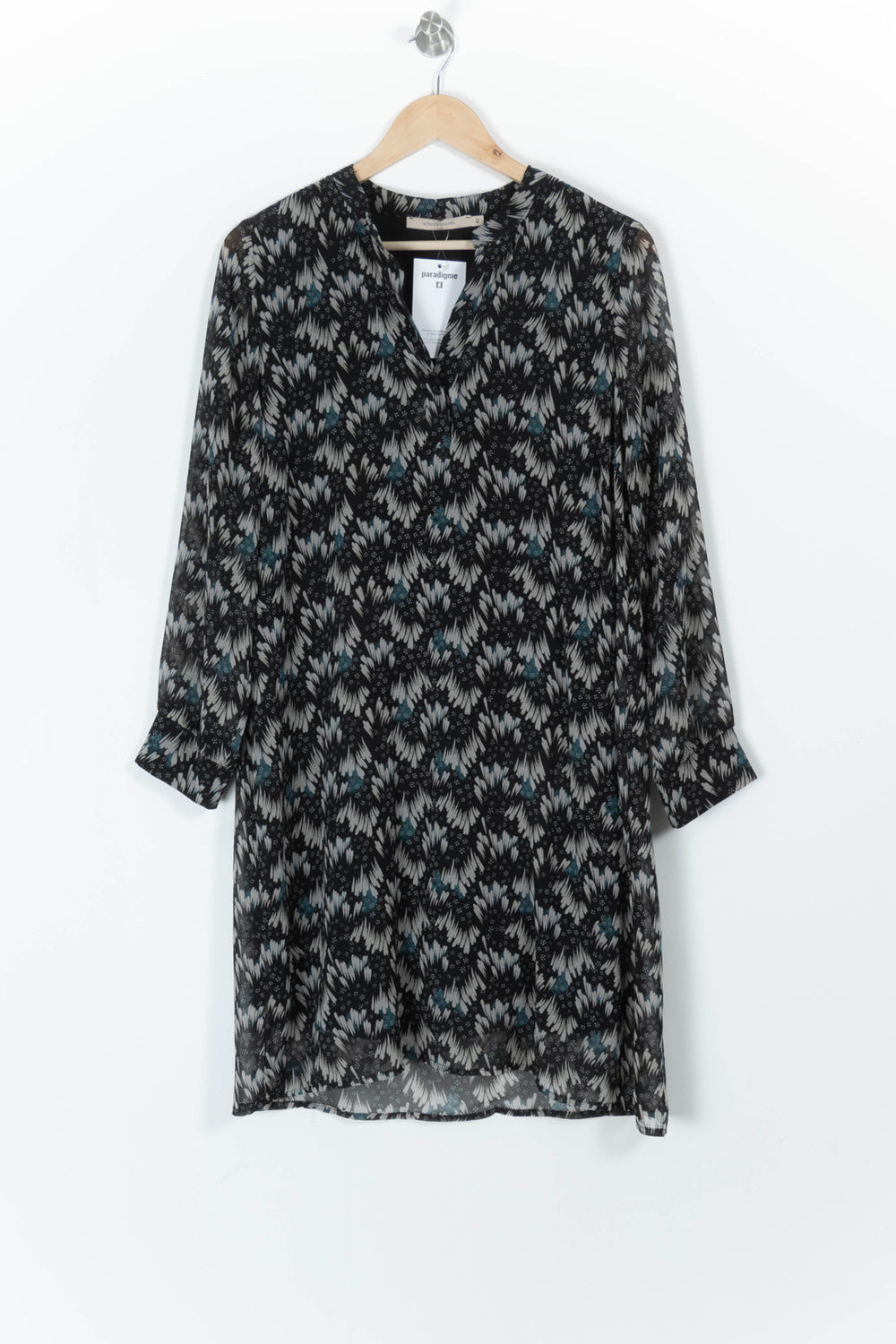 Robe Imprimée Noire et Grise - Taille L/40 de la marque La Fée Maraboutée | PARAD98009 - Vendu par Paradigme - Image 2