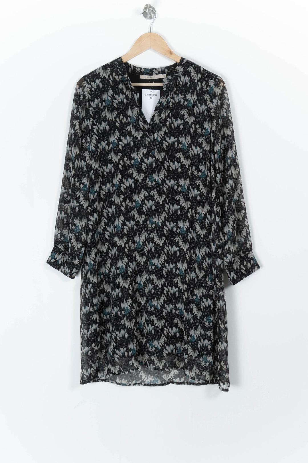 Robe Imprimée Noire et Grise - Taille L/40 de la marque La Fée Maraboutée | PARAD98009 - Vendu par Paradigme - Image 2