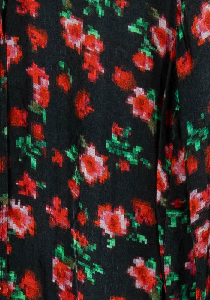 Chemise Fleurie Noire et Rouge - Taille XS/34 de la marque IKKS | PARAD98013 - Vendu par Paradigme - Image 3