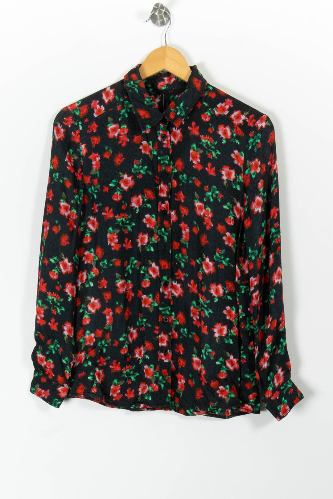 Chemise Fleurie Noire et Rouge - Taille XS/34 de la marque IKKS | PARAD98013 - Vendu par Paradigme - Image 2