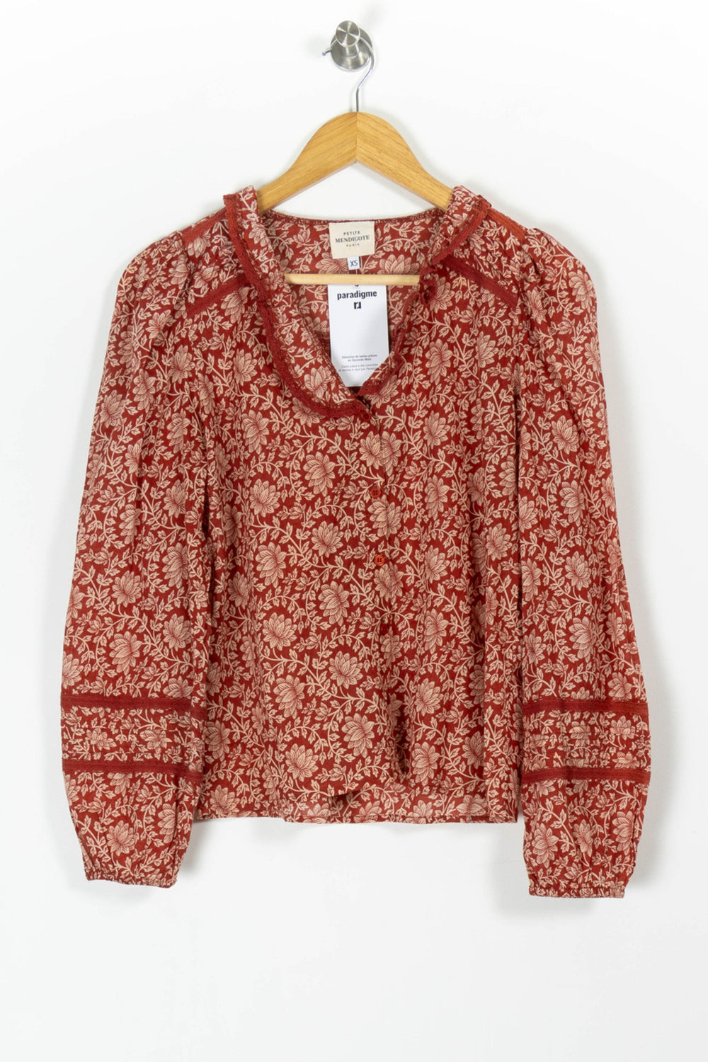 Blouse Bordeaux et Beige - Taille XS/34 de la marque Petite Mendigote | PARAD98025 - Vendu par Paradigme - Image 2