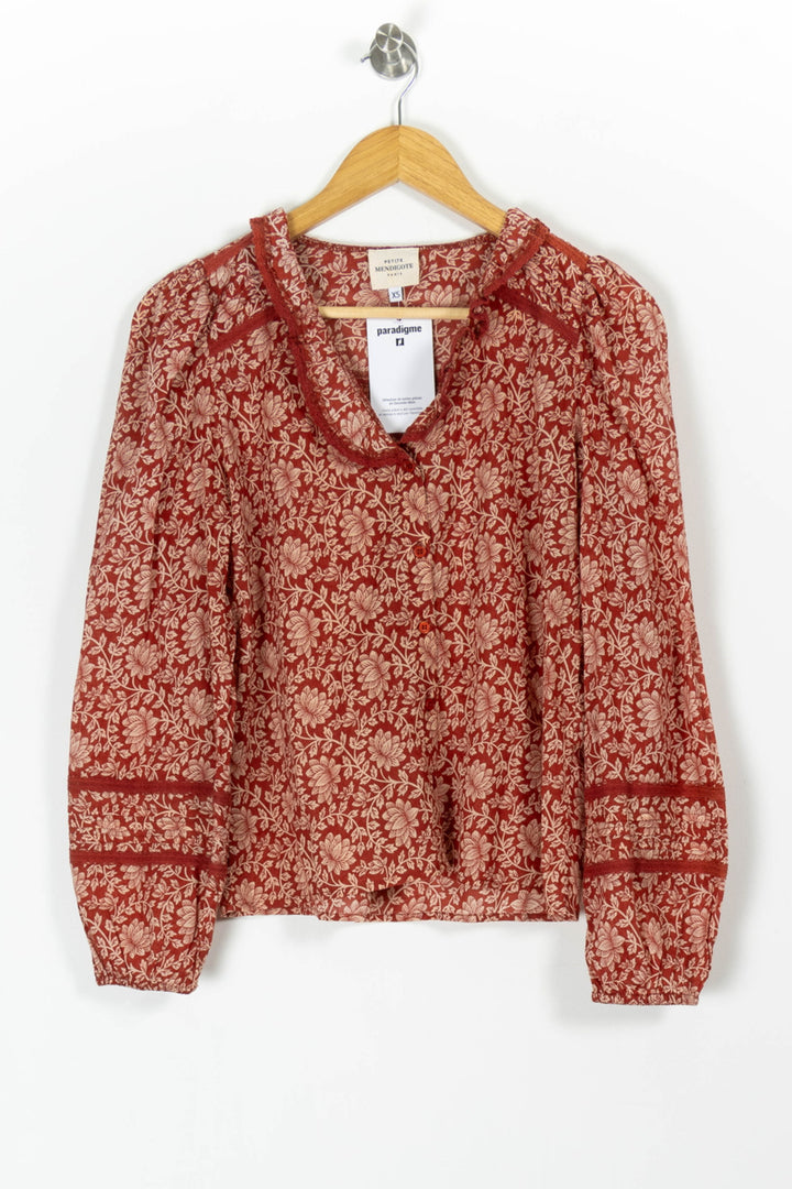 Blouse Bordeaux et Beige - Taille XS/34 de la marque Petite Mendigote | PARAD98025 - Vendu par Paradigme - Image 2