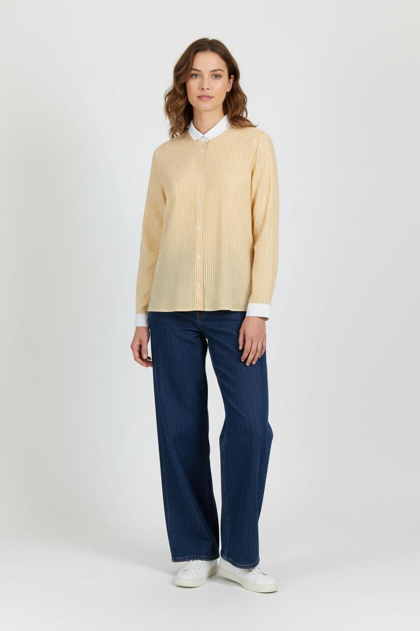 Chemise Rayée Jaune et Blanche - Taille S/36 de la marque Karl Marc John | PARAD98058 - Vendu par Paradigme - Image 1