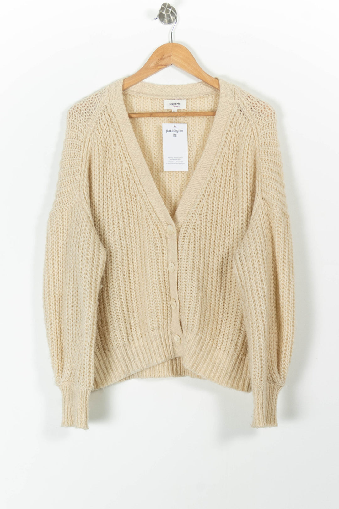 Cardigan Beige - Taille L/40 de la marque Grace & Mila | PARAD98065 - Vendu par Paradigme - Image 2
