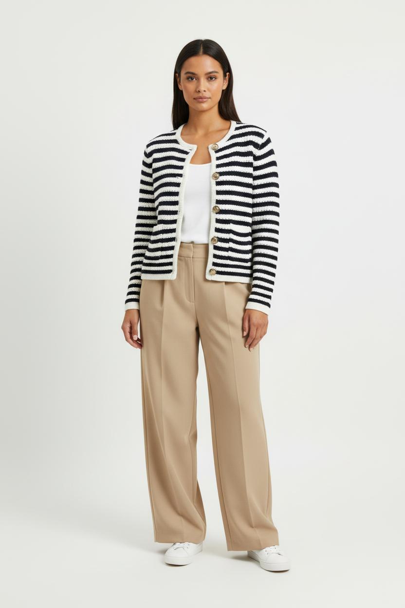 Cardigan Bleu et Blanc - Taille XS/34 de la marque ba&sh | PARAD98080 - Vendu par Paradigme - Image 1