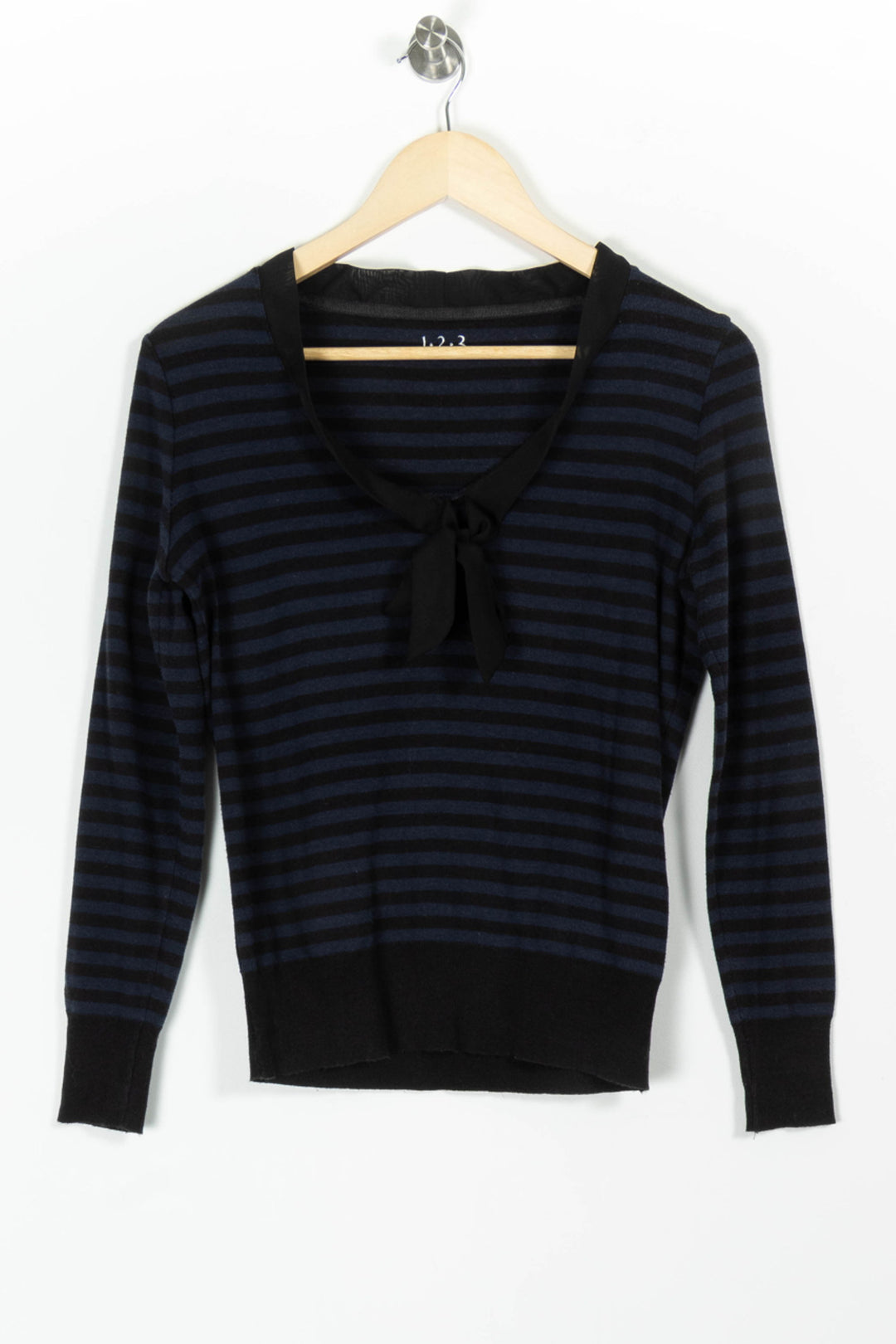 Pull Rayé Noir et Bleu - Taille L/40 de la marque Maison 123 | PARAD98088 - Vendu par Paradigme - Image 2