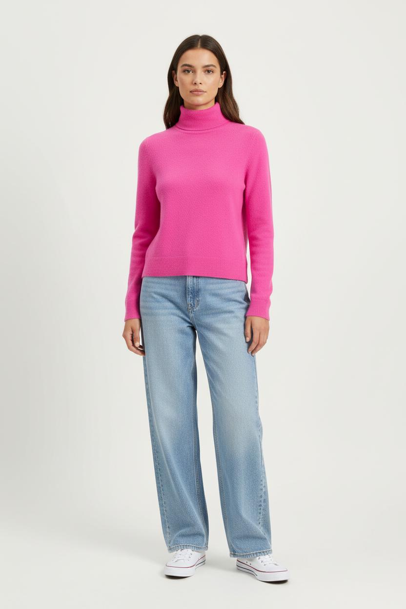 Pull Col Roulé Rose - Taille S/36 de la marque American Vintage | PARAD98096 - Vendu par Paradigme - Image 1
