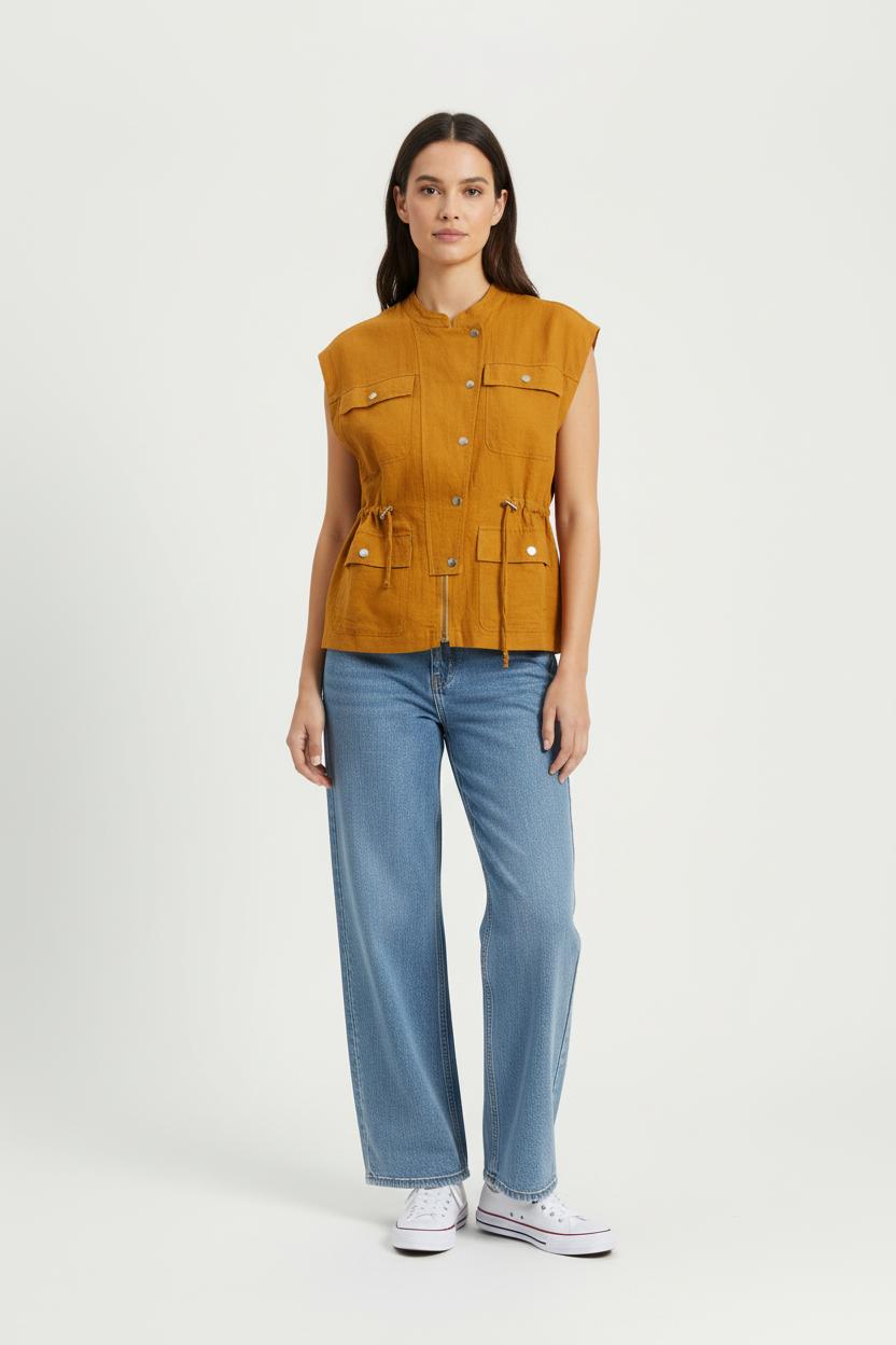 Blouse Orange - Taille M/38 de la marque La Fée Maraboutée | PARAD98099 - Vendu par Paradigme - Image 1