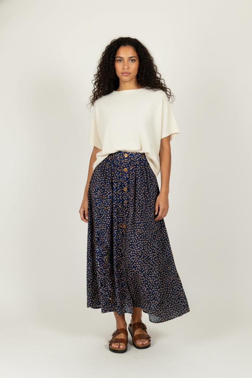 Jupe Longue Bleue et Jaune - Taille XS/34 de la marque Heimstone | PARAD98108 - Vendu par Paradigme - Image 1