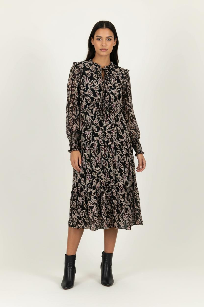 Robe Longue Noire et Beige - Taille S/36 de la marque ba&sh | PARAD98109 - Vendu par Paradigme - Image 1