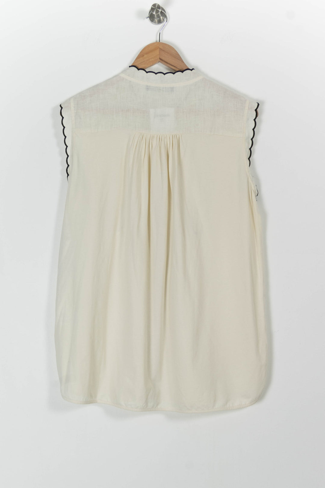 Blouse Sans Manches Beige et Noir - Taille L/40 de la marque Weekend Max Mara | PARAD98110 - Vendu par Paradigme - Image 4