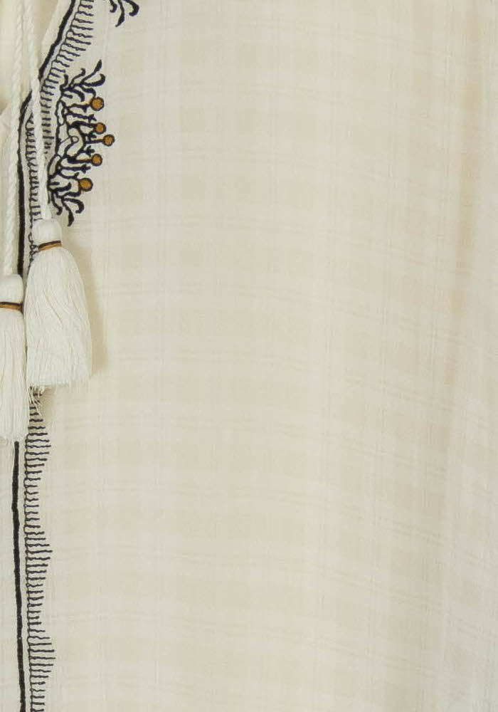 Blouse Brodée Beige et Noir - Taille L/40 de la marque Vanessa Bruno | PARAD98111 - Vendu par Paradigme - Image 3