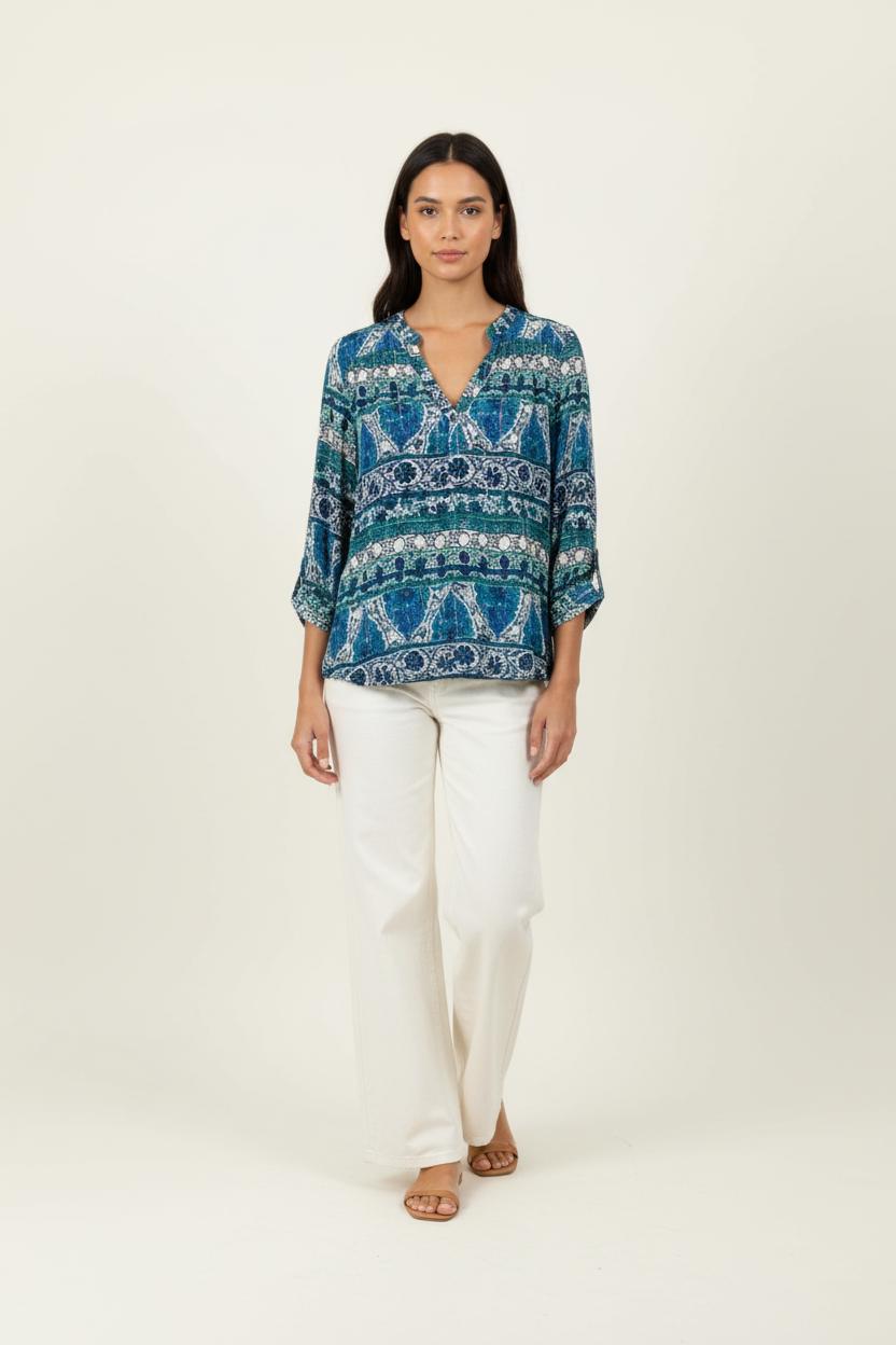 Blouse Bleue et Verte - Taille M/38 de la marque Maison 123 | PARAD98114 - Vendu par Paradigme - Image 1