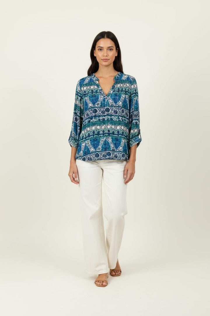 Blouse Bleue et Verte - Taille M/38 de la marque Maison 123 | PARAD98114 - Vendu par Paradigme - Image 1