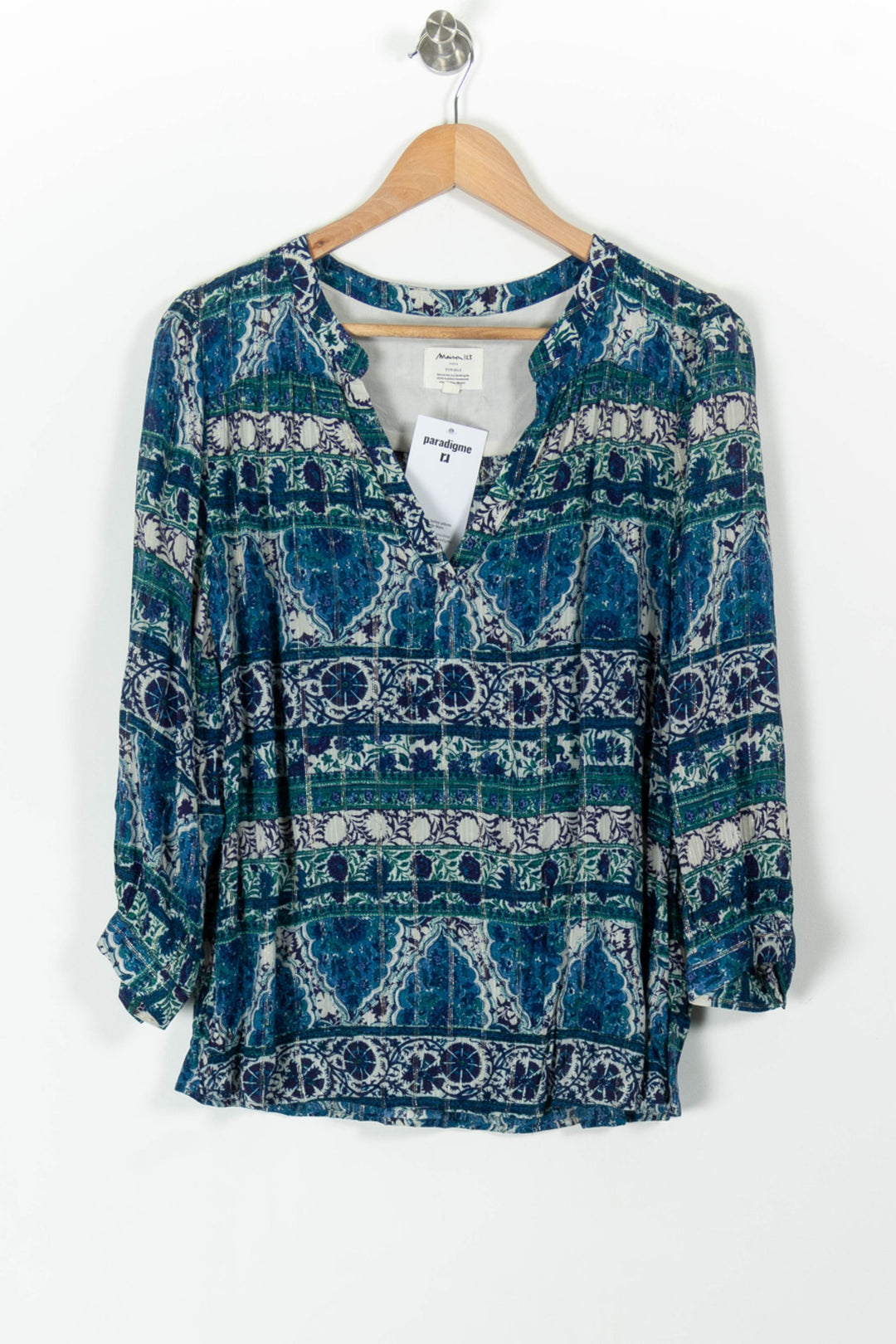 Blouse Bleue et Verte - Taille M/38 de la marque Maison 123 | PARAD98114 - Vendu par Paradigme - Image 2