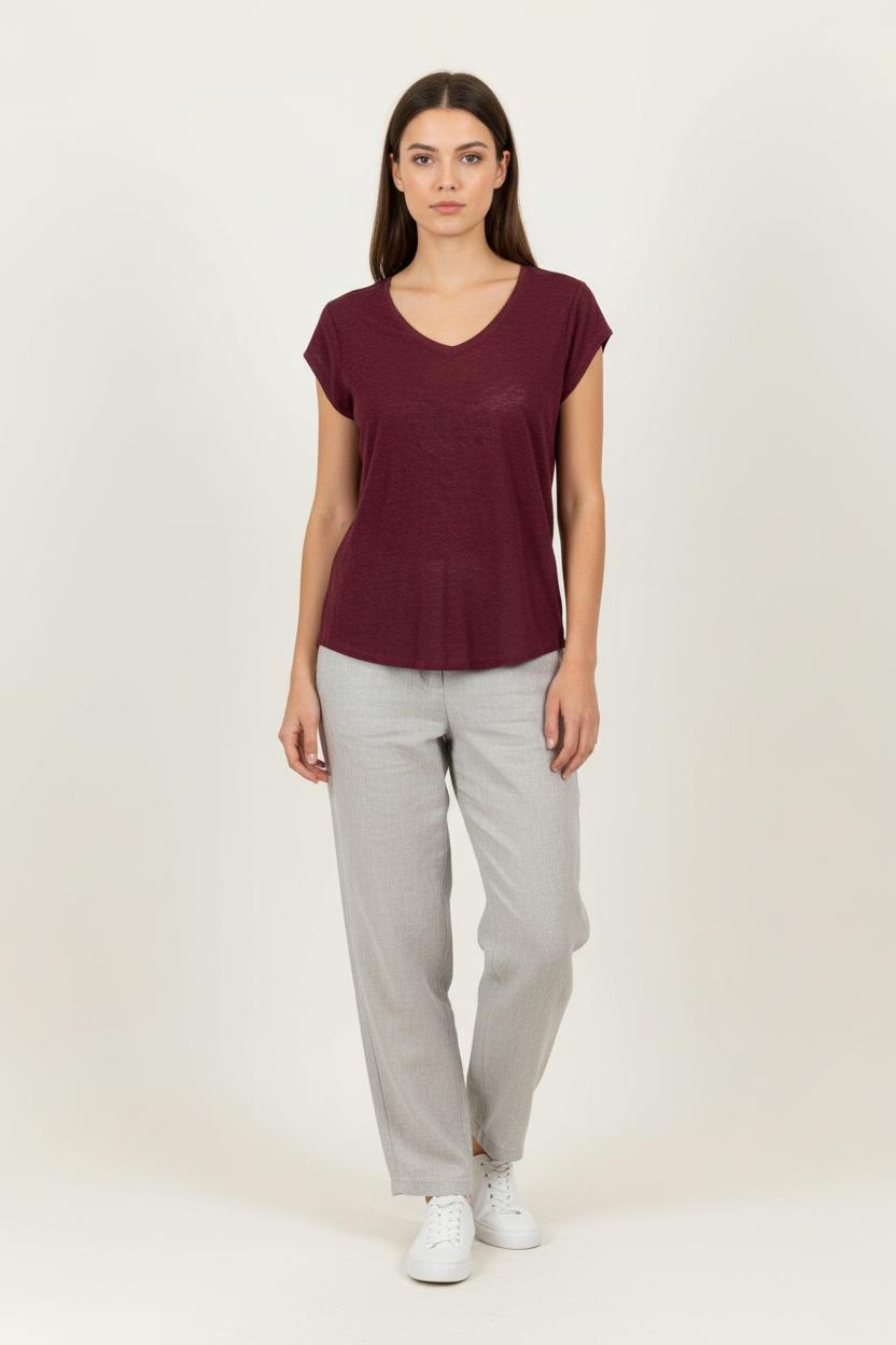 Tee-shirt Bordeaux - Taille S/36 de la marque La Fée Maraboutée | PARAD98120 - Vendu par Paradigme - Image 1
