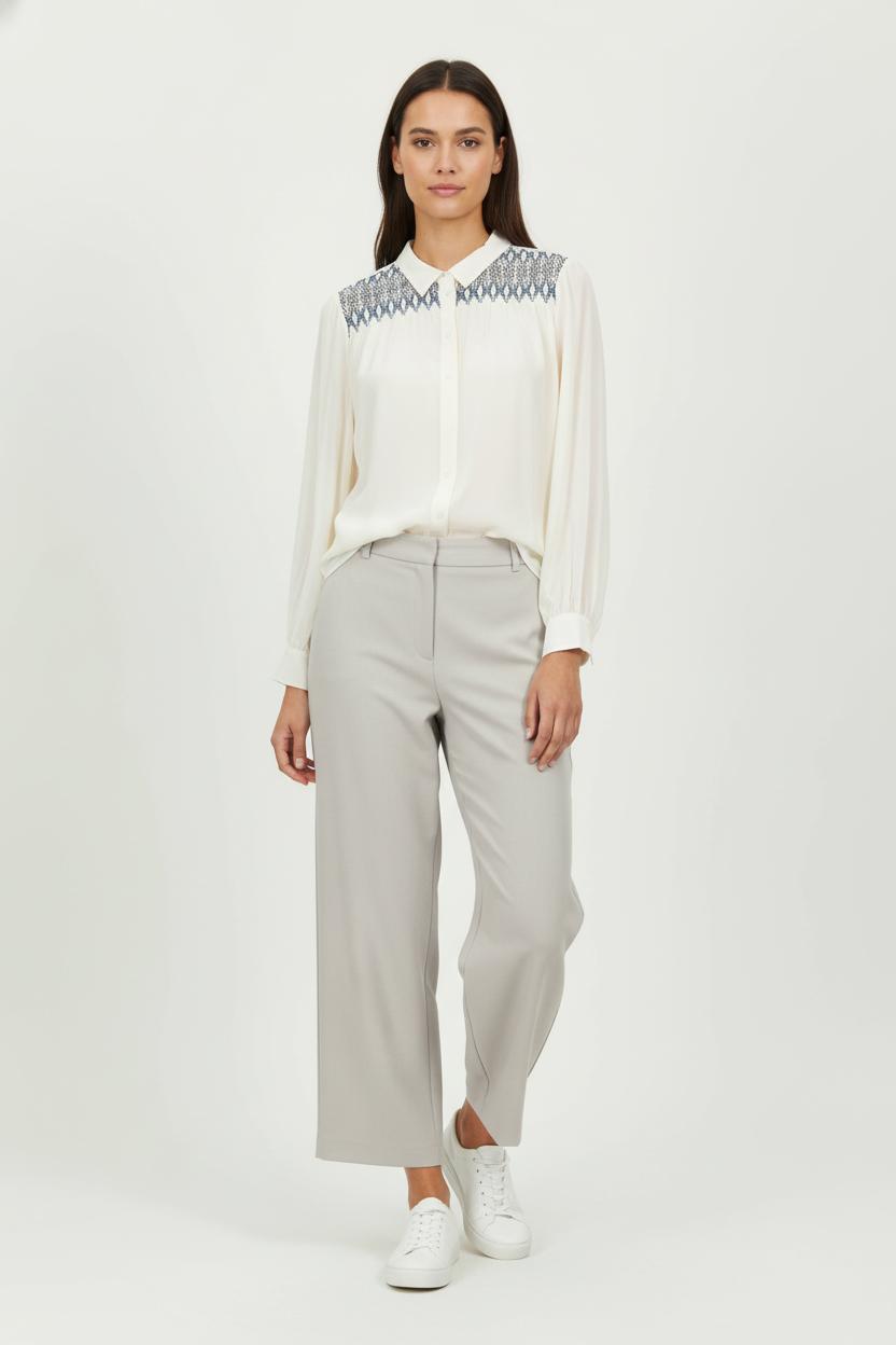 Blouse Beige et Bleu - Taille L/40 de la marque Caroll | PARAD98128 - Vendu par Paradigme - Image 1