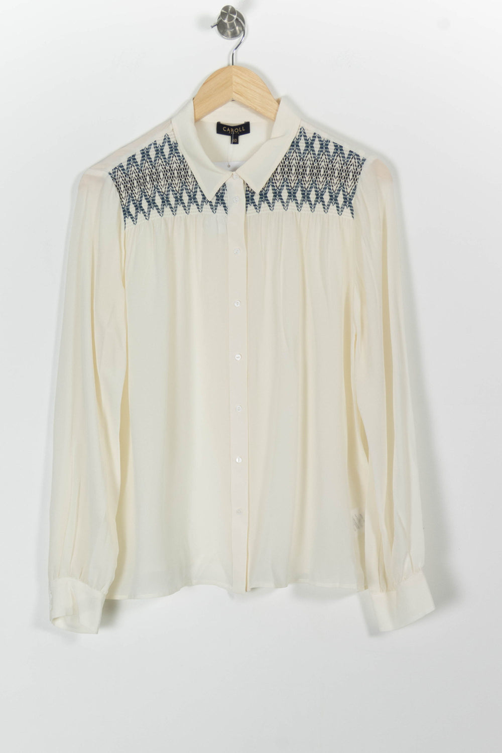 Blouse Beige et Bleu - Taille L/40 de la marque Caroll | PARAD98128 - Vendu par Paradigme - Image 2