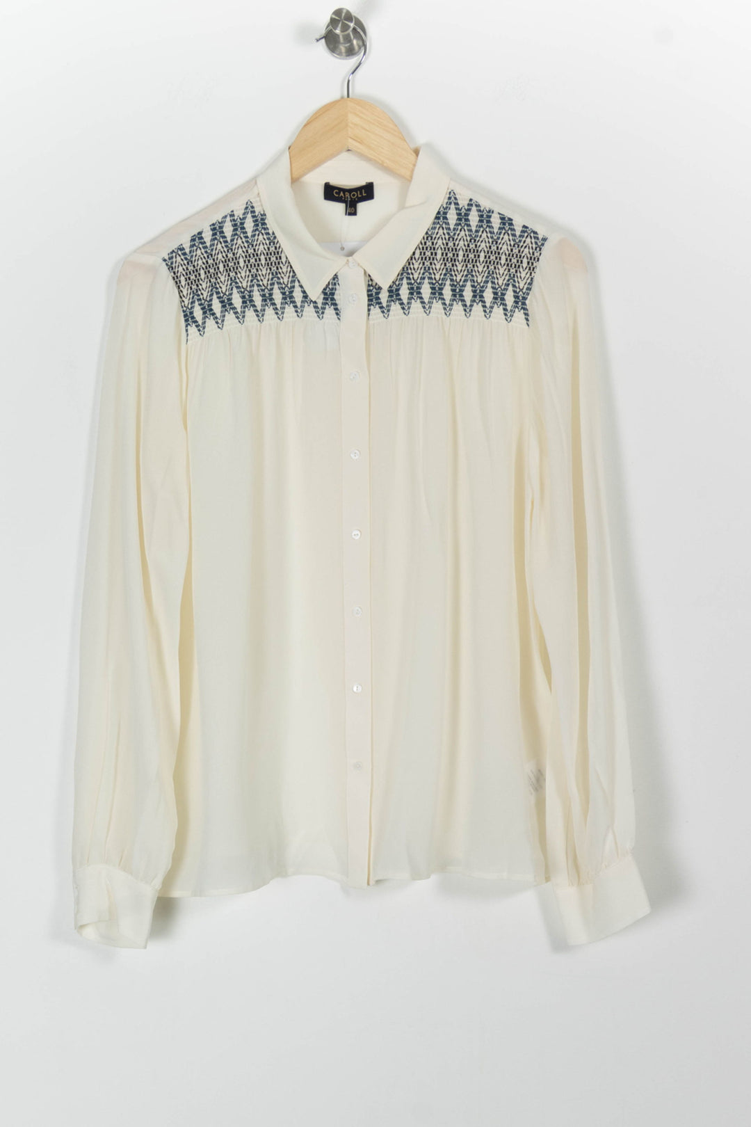 Blouse Beige et Bleu - Taille L/40 de la marque Caroll | PARAD98128 - Vendu par Paradigme - Image 2