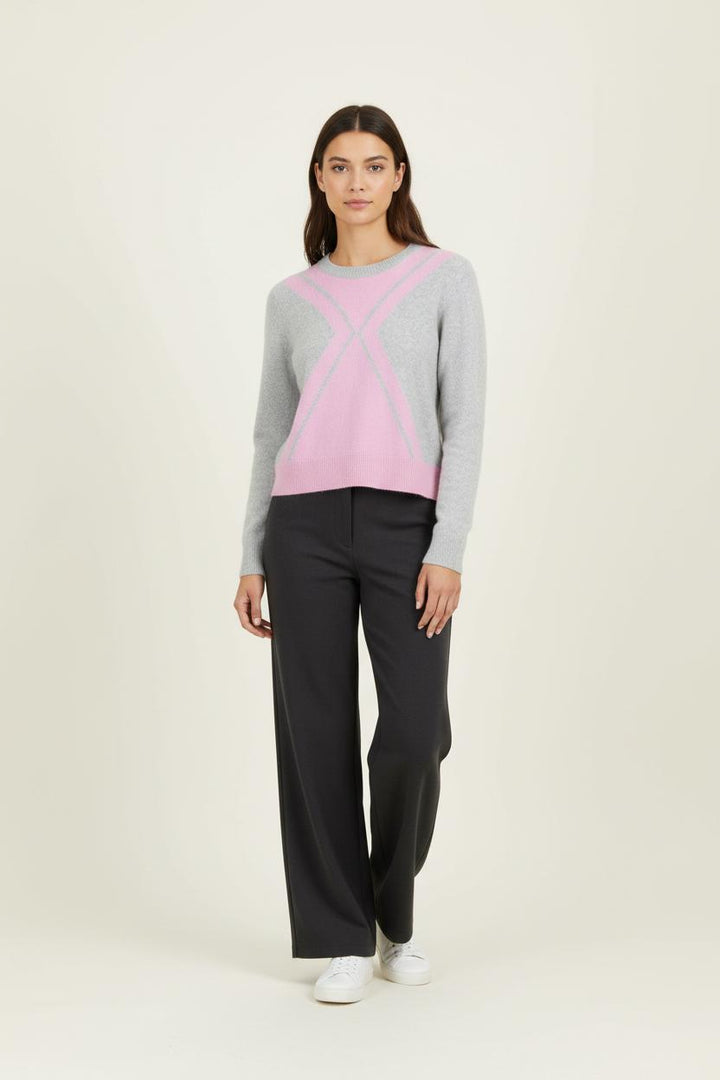 Pull Col Rond Gris et Rose - Taille XL/42 de la marque From Future | PARAD98131 - Vendu par Paradigme - Image 1