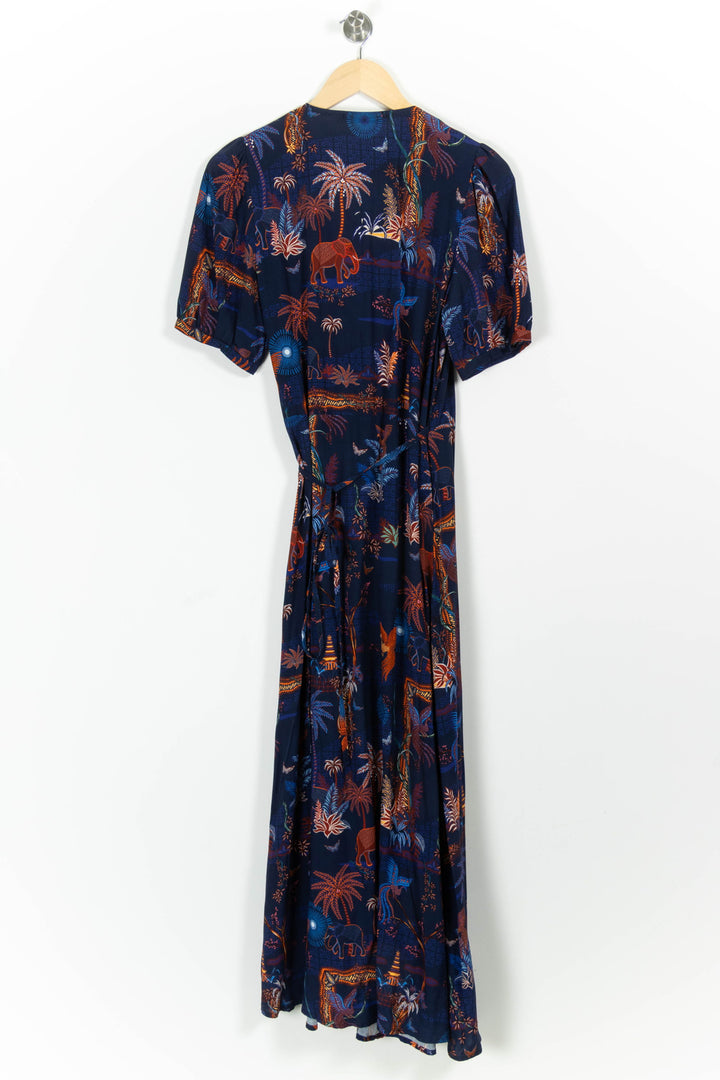Robe Longue Bleu et Orange - Taille M/38 de la marque La Fée Maraboutée | PARAD98140 - Vendu par Paradigme - Image 4