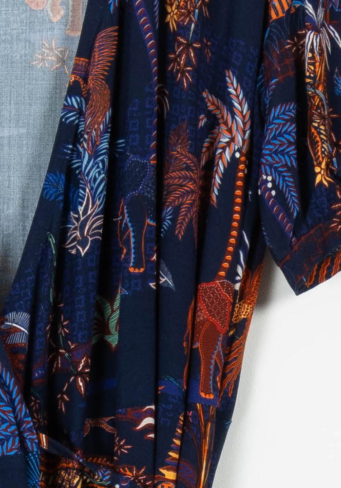 Robe Longue Bleu et Orange - Taille M/38 de la marque La Fée Maraboutée | PARAD98140 - Vendu par Paradigme - Image 3
