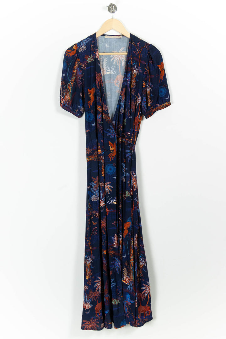 Robe Longue Bleu et Orange - Taille M/38 de la marque La Fée Maraboutée | PARAD98140 - Vendu par Paradigme - Image 2
