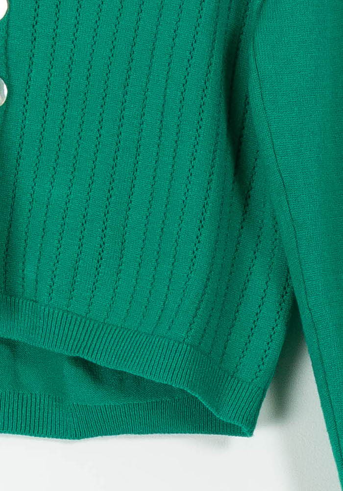 Cardigan Vert - Taille XS/34 de la marque La Fée Maraboutée | PARAD98143 - Vendu par Paradigme - Image 3