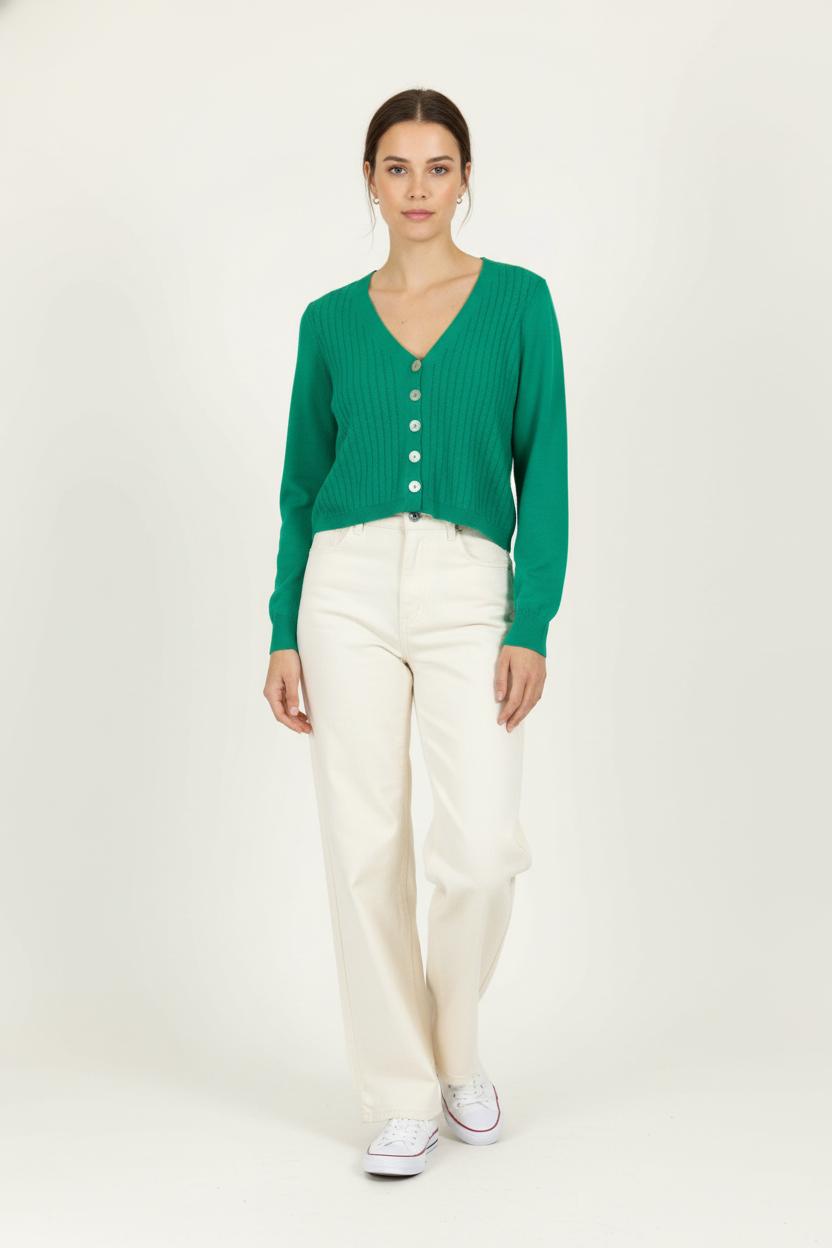 Cardigan Vert - Taille XS/34 de la marque La Fée Maraboutée | PARAD98143 - Vendu par Paradigme - Image 1