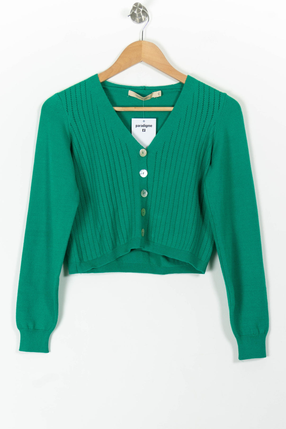 Cardigan Vert - Taille XS/34 de la marque La Fée Maraboutée | PARAD98143 - Vendu par Paradigme - Image 2