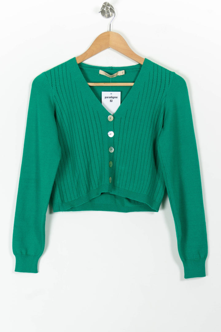 Cardigan Vert - Taille XS/34 de la marque La Fée Maraboutée | PARAD98143 - Vendu par Paradigme - Image 2