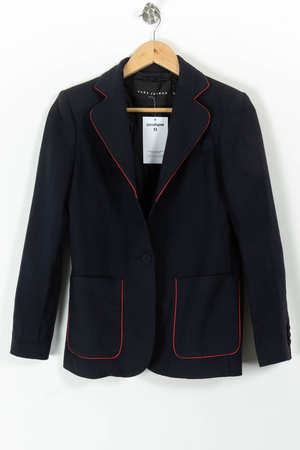 Blazer Bleu et Rouge - Taille M/38 de la marque Tara Jarmon | PARAD98152 - Vendu par Paradigme - Image 2