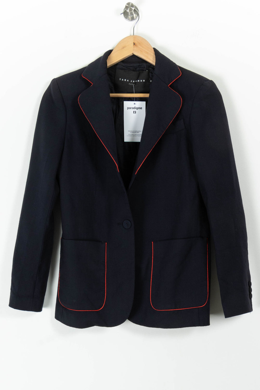 Blazer Bleu et Rouge - Taille M/38 de la marque Tara Jarmon | PARAD98152 - Vendu par Paradigme - Image 2