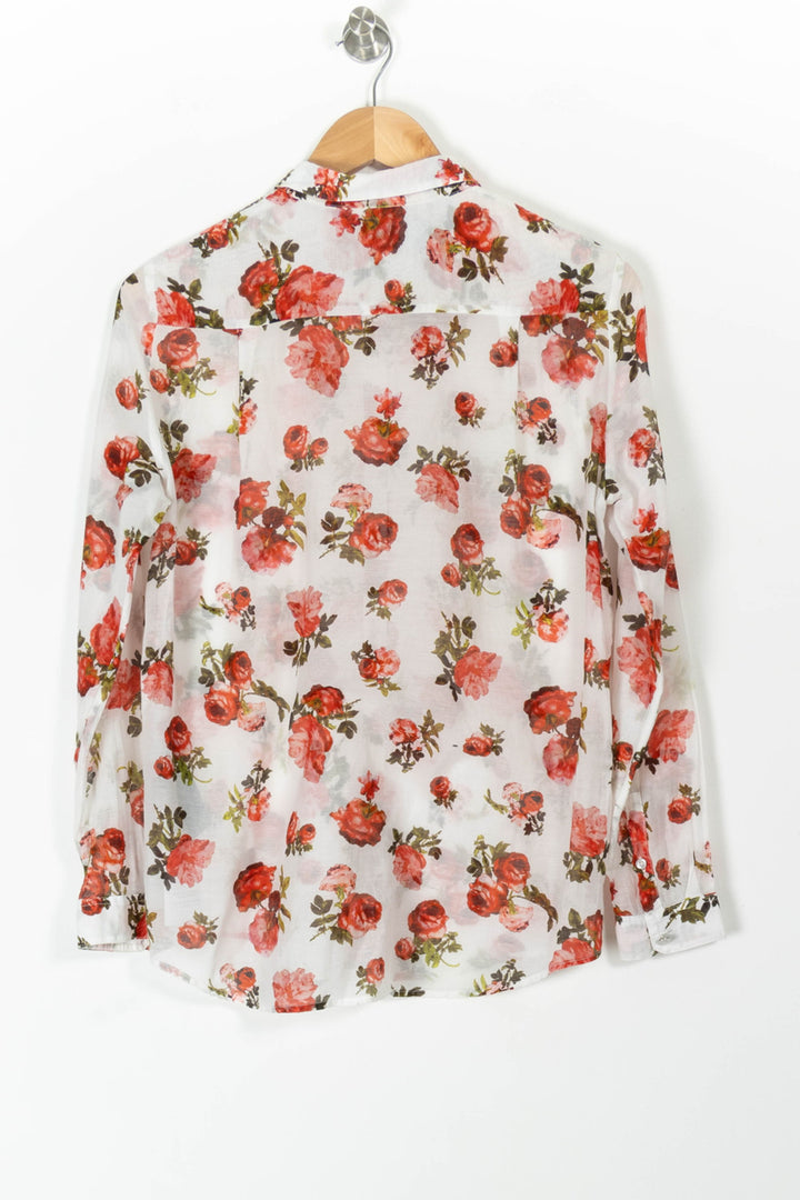 Chemise Fleurie Blanche et Rouge - Taille M/38 de la marque The Kooples | PARAD98160 - Vendu par Paradigme - Image 4