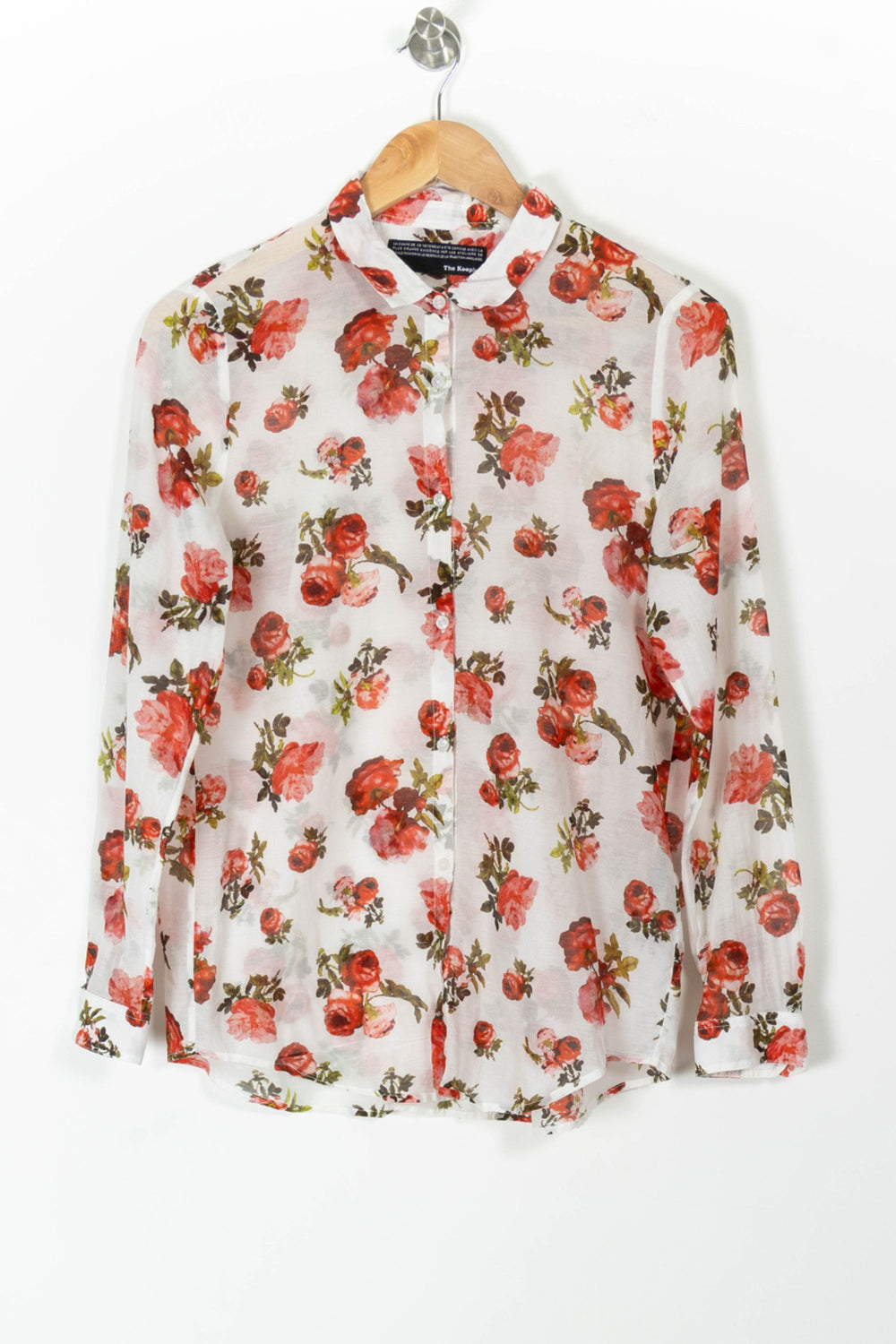Chemise Fleurie Blanche et Rouge - Taille M/38 de la marque The Kooples | PARAD98160 - Vendu par Paradigme - Image 2