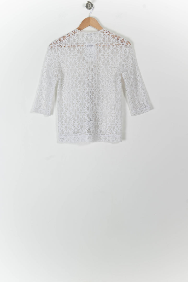 Veste Dentelle Blanche - Taille S/36 de la marque Claudie Pierlot | PARAD98161 - Vendu par Paradigme - Image 4