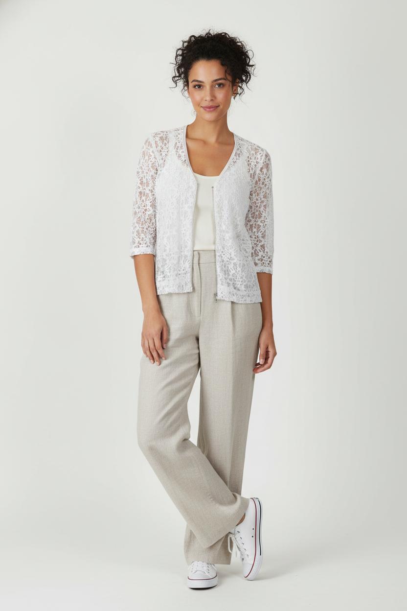 Veste Dentelle Blanche - Taille S/36 de la marque Claudie Pierlot | PARAD98161 - Vendu par Paradigme - Image 1