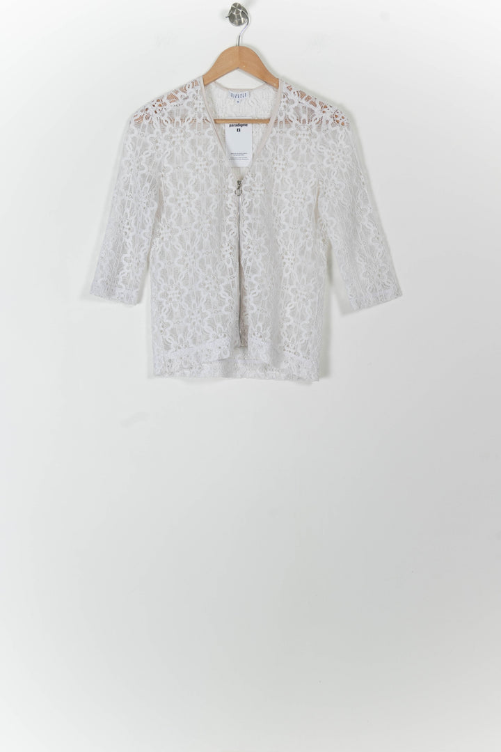 Veste Dentelle Blanche - Taille S/36 de la marque Claudie Pierlot | PARAD98161 - Vendu par Paradigme - Image 2