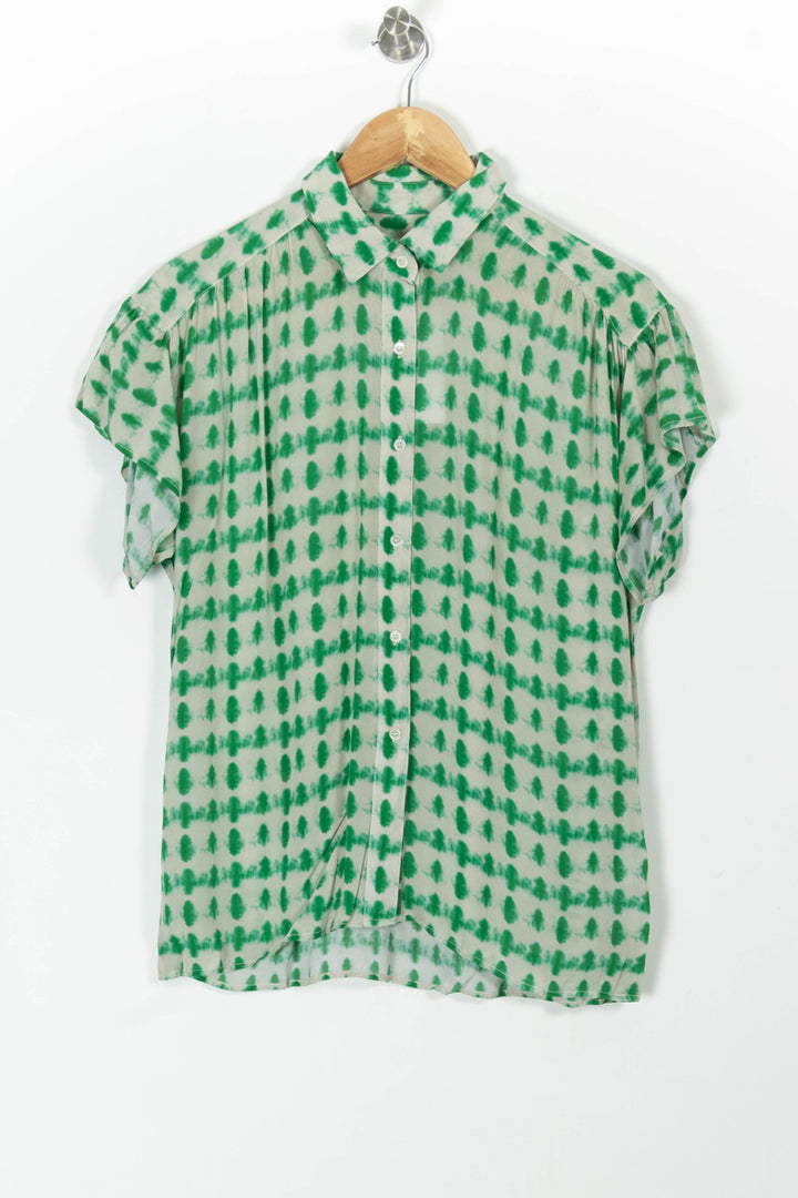 Chemise Blanche et Verte - Taille M/38 de la marque Gerard Darel | PARAD98178 - Vendu par Paradigme - Image 2