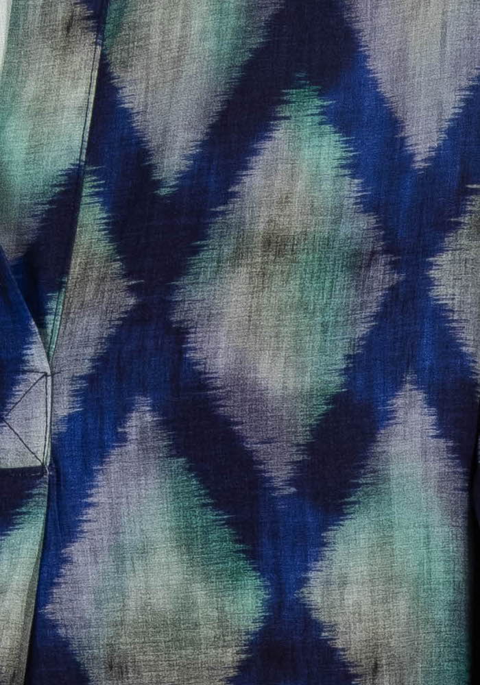 Chemisier Bleu et Vert - Taille M/38 de la marque La Fée Maraboutée | PARAD98179 - Vendu par Paradigme - Image 3