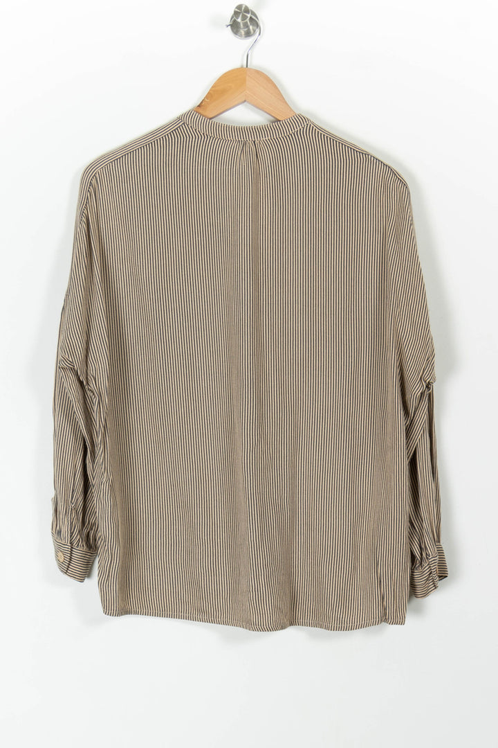 Chemise Rayée Beige et Noire - Taille M/38 de la marque Sessùn | PARAD98186 - Vendu par Paradigme - Image 4