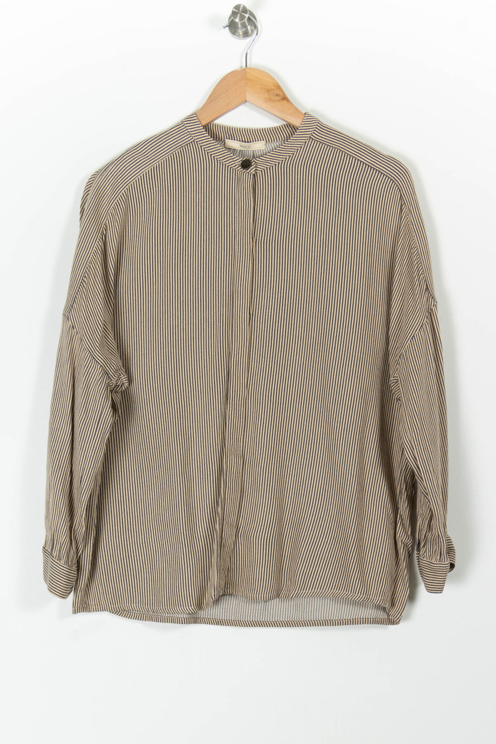 Chemise Rayée Beige et Noire - Taille M/38 de la marque Sessùn | PARAD98186 - Vendu par Paradigme - Image 2