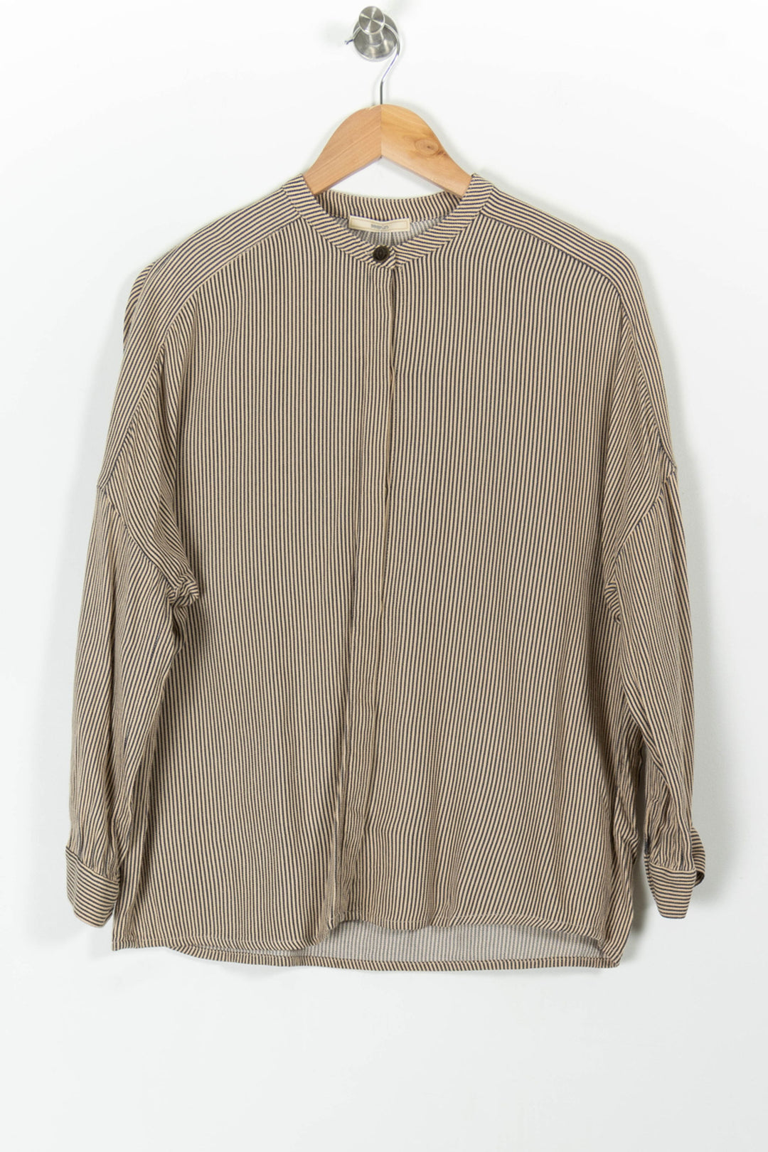 Chemise Rayée Beige et Noire - Taille M/38 de la marque Sessùn | PARAD98186 - Vendu par Paradigme - Image 2
