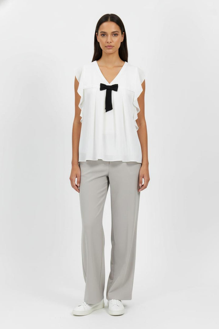 Blouse Blanche et Noire - Taille L/40 de la marque Claudie Pierlot | PARAD98188 - Vendu par Paradigme - Image 1
