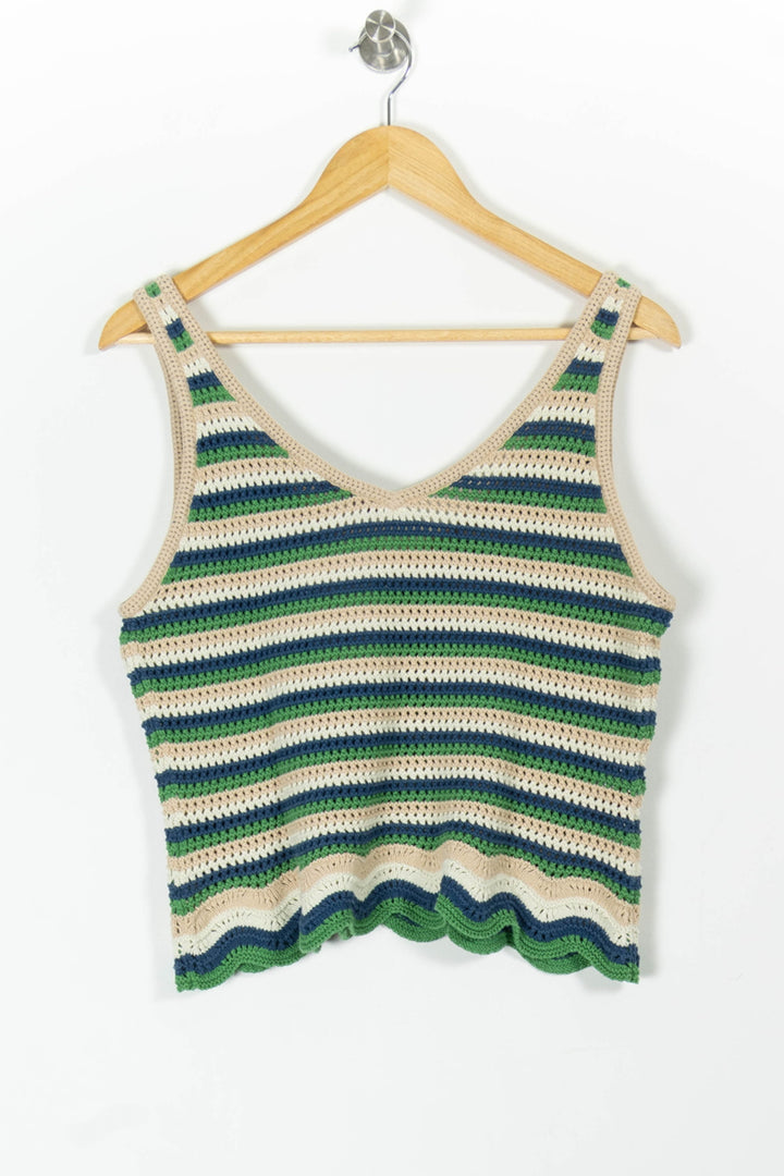 Débardeur Rayé Beige Vert et Bleu - Taille L/40 de la marque Comptoir des Cotonniers | PARAD98207 - Vendu par Paradigme - Image 4