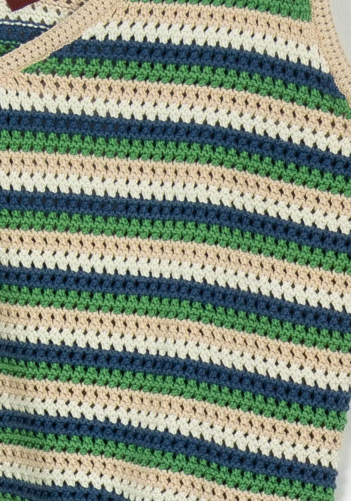 Débardeur Rayé Beige Vert et Bleu - Taille L/40 de la marque Comptoir des Cotonniers | PARAD98207 - Vendu par Paradigme - Image 3